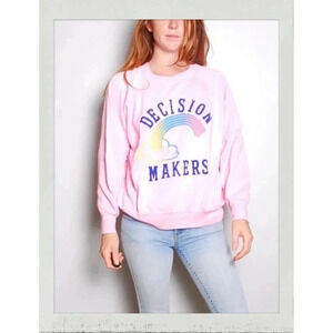 🌈Vintage 90s Pink Pastel Rainbow Fun Comfortable Workout Sweater